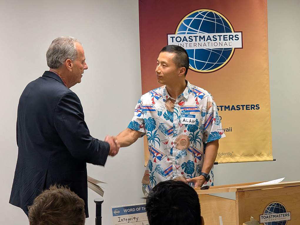 Dr. Alan Zhu, Honolulu Toastmasters Club